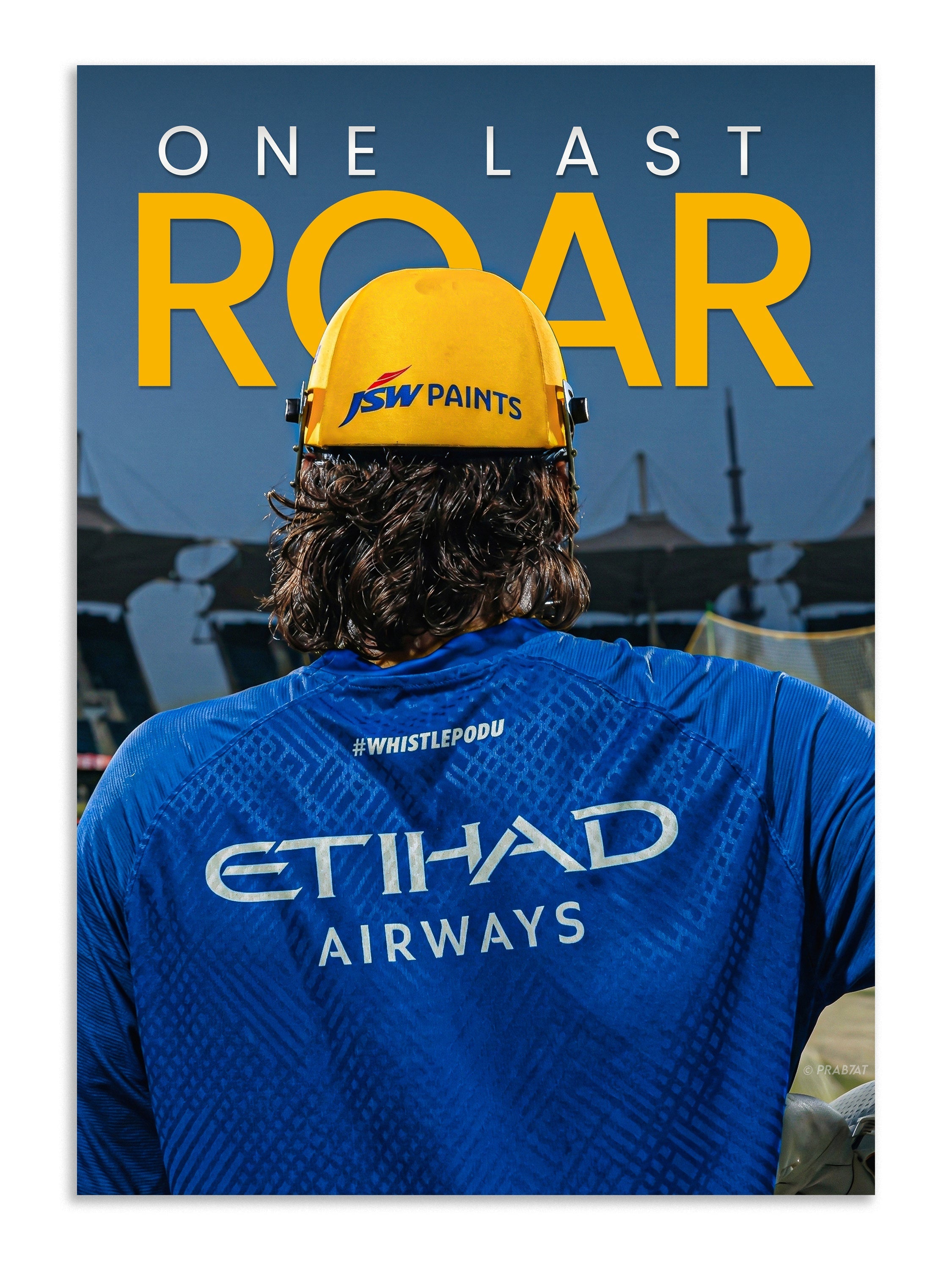 MS Dhoni One Last Roar Poster | CSK Cricket Wall Art | Cricket Posters Lazywalls